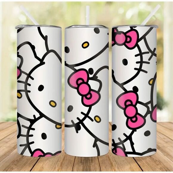 Hello Kitty Tumbler with lid and straw 20 oz NIB Stainless Steel Water Bottle In - Picture 1 of 4